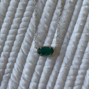 Elisa Silver Pendant Necklace In Emerald Cat's Eye